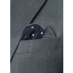 Pochette en soie bleu marine à imprimés