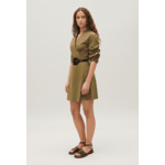 Robe courte portefeuille col mao