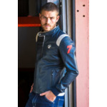 BLOUSON CUIR ARI ECRU