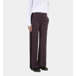 Pantalon Tailleur Large Marron Femme