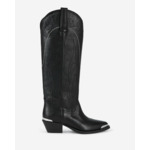 Bottes Western En Cuir Noir