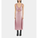 Robe Nuisette Longue Lilas Avec Guipure