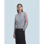 Pull Col Rond Bandes Manches Multicolore