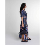 Robe longue satinée imprimée