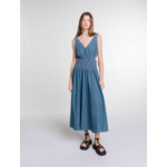 Robe longue ajourée en denim