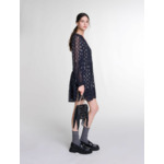Robe courte plissée à imprimé fleurs