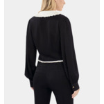 Top À Volants Noir Femme