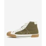 Baskets Montantes En Canvas Avec Empiecements Cuir