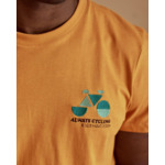 T-shirt orange clair vélo brodé