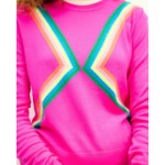 Pull Col Rond Bandes Multicolores