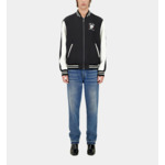 Blouson Noir Satiné Avec Broderie Tiger Homme