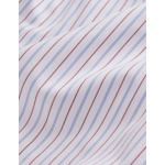 Chemise semi-ajustée rayée bleue et rouge