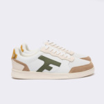 Baskets basses blanches, beiges & kaki