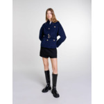 Manteau court en laine ceinturé