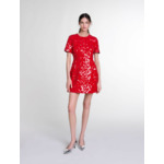 Robe courte à sequins fleurs