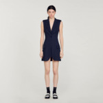 Robe courte tailleur plissée