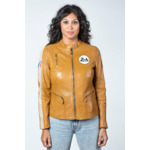 Blouson Cuir 24h Le Mans Femme Amanda jaune