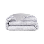 Lacoste - Housse de couette en satin de coton lavé gris, L Leaf