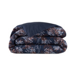Lacoste - Housse de couette en satin de coton lavé bleu, L Botanic