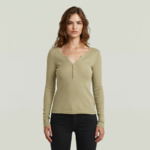 T-shirt Deep V Henley Slim