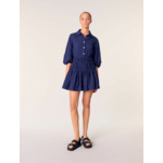 Robe courte plissée satinée