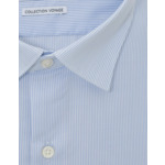 Chemise Voyage Ajustée en twill rayé bleu