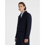 Manteau Evan en drap de laine marine