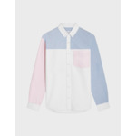 Fun shirt ambroise col américain avec poche poitrine à rabat en oxford gratté rose