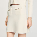 Jupe courte en maille cotelée