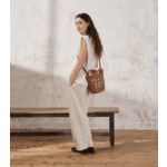Sac seau Le Potier en toile coton et cuir lisse
