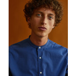 Chemise Contemporaine en jacquard à carreaux bleus