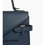 Sac à main double rabat moyen modèle Emilie en cuir grainé