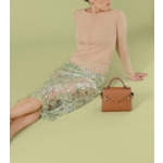 Petit sac à main double rabat Emilie en cuir grainé