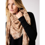 Echarpe cachemire leopard BEIGE_ACAJOU