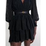 Ceinture fine en cuir double tour