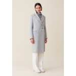 Manteau mi-long tailleur gris clair