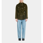 Blouson Style Officier En Laine Mélangée Kaki Femme