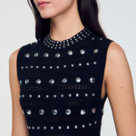 Robe longue en maille à studs