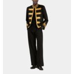 Veste Style Officier En Laine Noire Homme