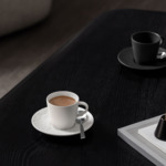 Manufacture - Sous-tasse pour tasse à expresso, ronde, blanche, en porcelaine haut de gamme, 12 x 12 x 2 cm