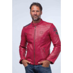 Blouson cuir 24 H Le Mans Duff4 jaune