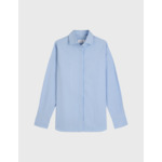 Chemise irina col italien en popeline rayée bleu