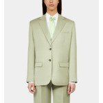 Veste Tailleur Vert Clair En Lin Femme