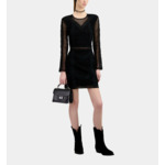 Robe Courte Avec Mix Dentelles A Manches Longues Femme