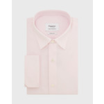 Chemise col figaret en popeline rayée rose