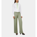 Pantalon Tailleur Vert Clair En Lin Femme