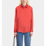 Chemise Rouge En Soie Satin Femme