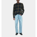 Pull À Losanges Noir Et Kaki Homme