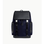 Sac à dos à rabat Maurice en feutre de laine et cuir lisse