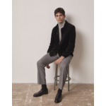 Veste worker badie en velours côtelé uni noir